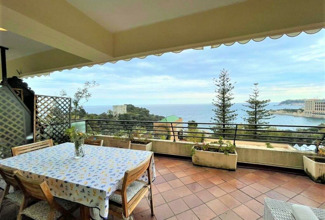 ROQUEBRUNE CAP MARTIN | SEA VIEW| 4 ROOMS WITH TERRACE, GARDEN AND PRIVATE POOL