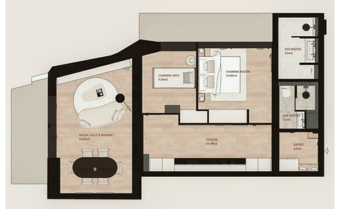 Millefiori – Elegante trilocale di lusso ristrutturato