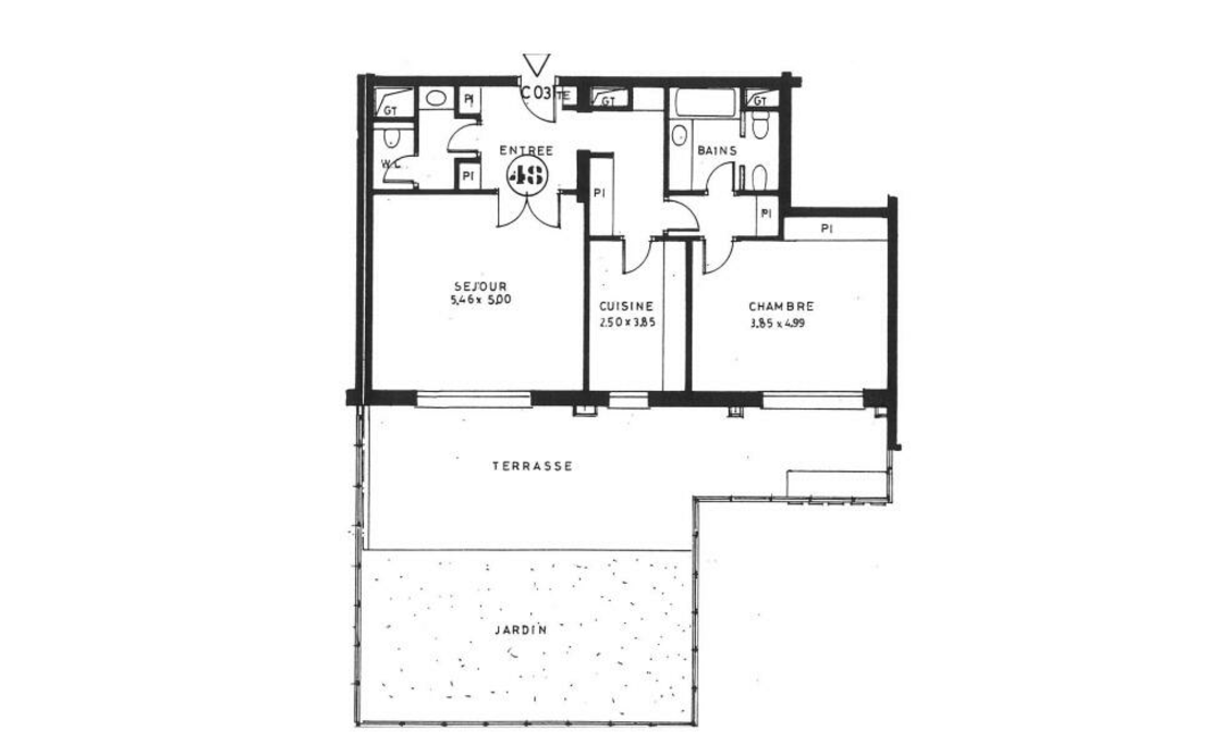 LE ROC FLEURI : GRANDE BILOCALE CON TERRAZZA E GIARDINO PRIVATO   GRANDE