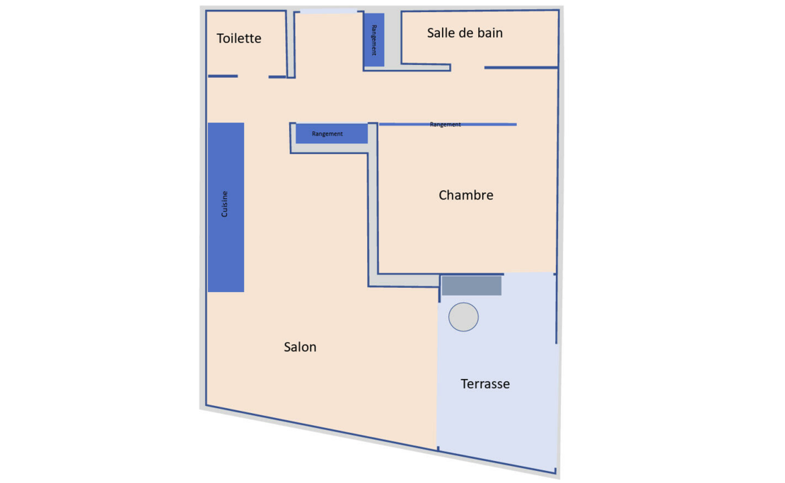 Beau Rivage — 2 room apartment renovated with terrace & sea view