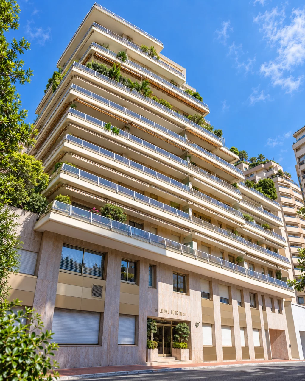 Facciata di Bel Horizon, 51 avenue Hector Otto, Monaco