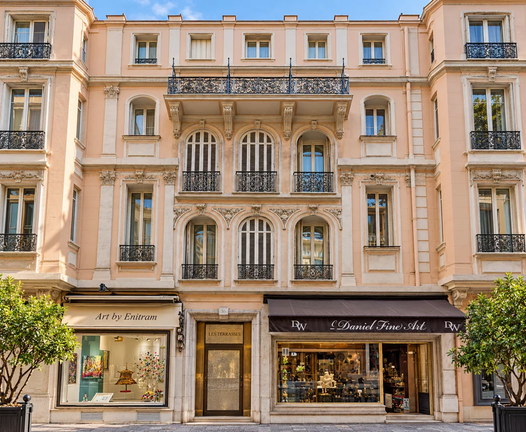Façade de Palais de la Terrasse, 36 boulevard des Moulins, Monaco