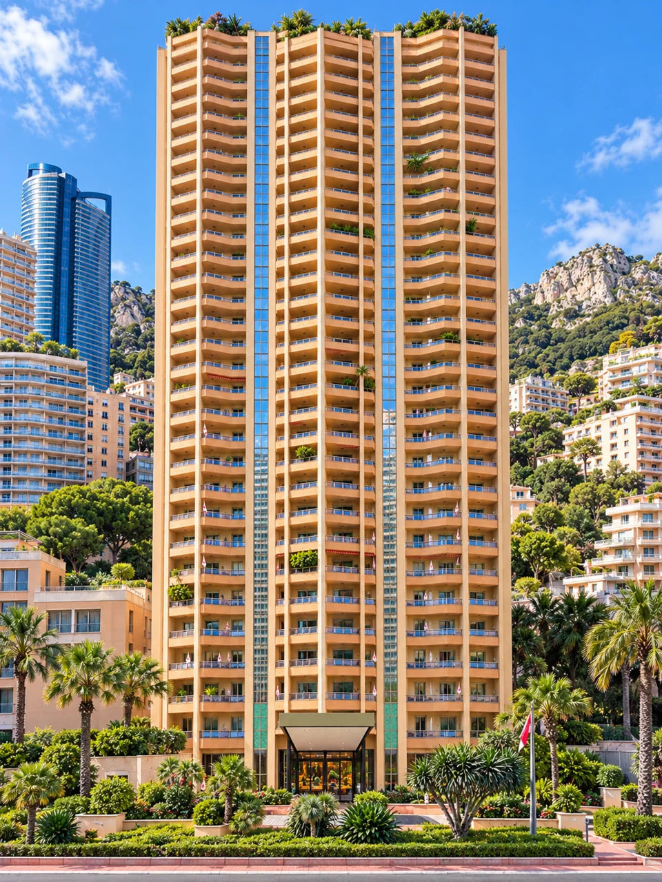 Façade de Roccabella, 24 avenue Princesse Grace, Monaco
