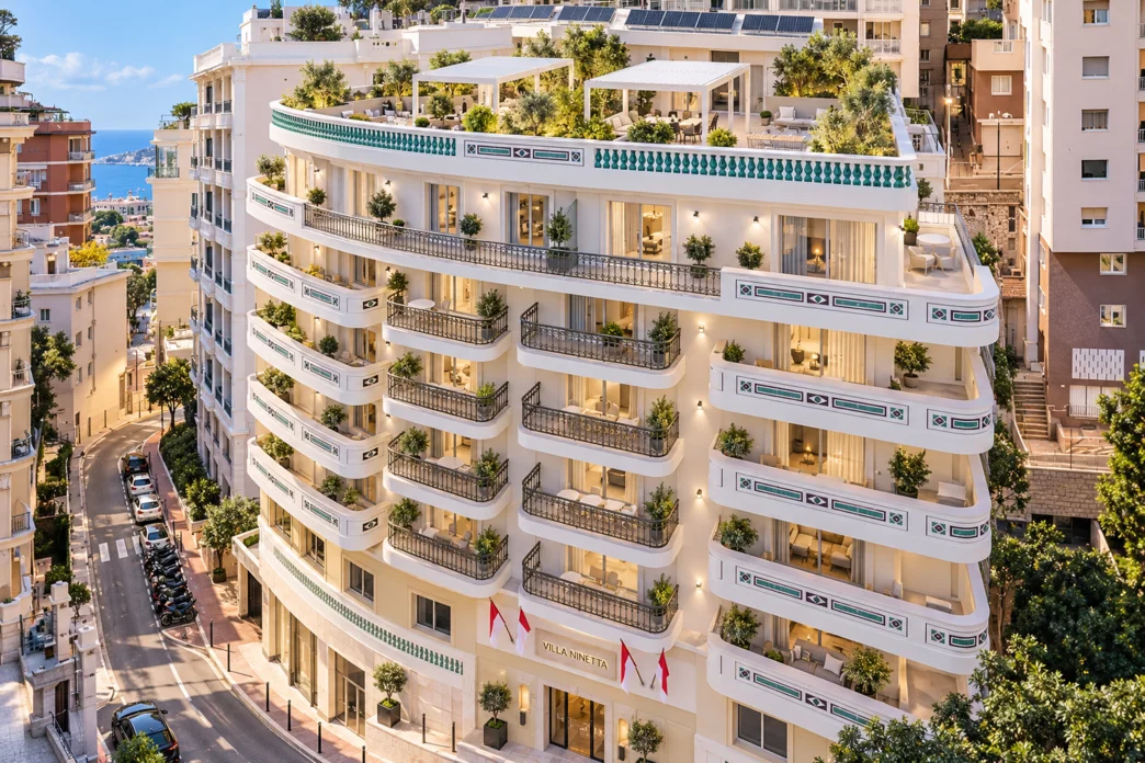 Façade de Villa Ninetta, 3 rue Malbousquet, Monaco