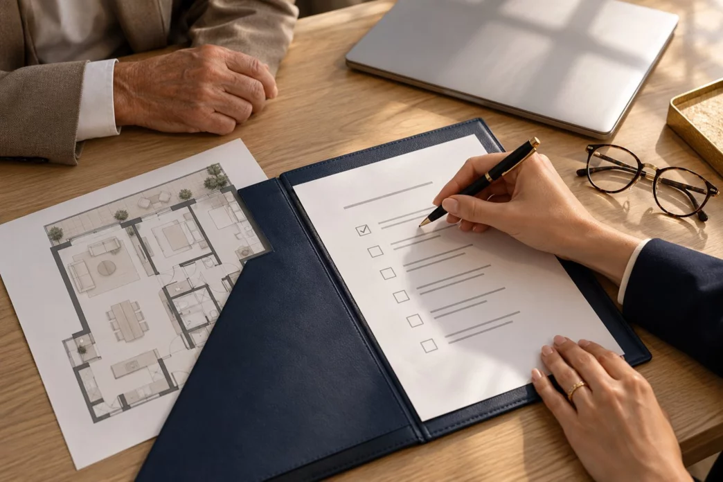 Illustration d’une liste de suivi et d’un dossier de gestion immobilière